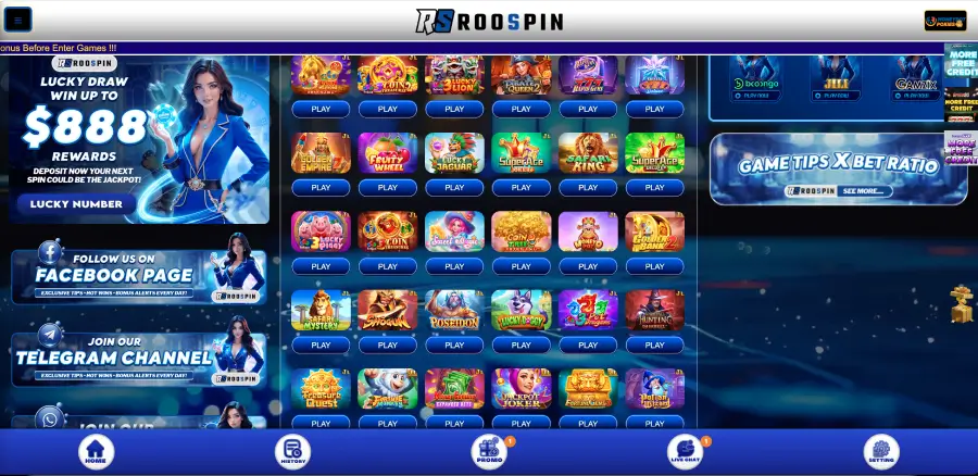 Roospin casino slot categories including JILI, Booongo and fast games for Australian players